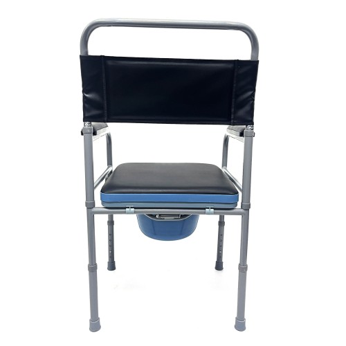 KRZESŁO TOALETOWE Z REGULACJĄ WYSOKOŚCI TAPIECEROWANE MIĘKKIE SIEDZISKO WC TOALETA