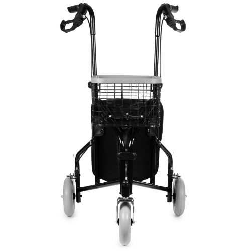 CHODZIK TRÓJKOŁOWY ALUMINIOWY BALKONIK REHABILITACYJNY Z TORBĄ DLA SENIORA SKŁADANY